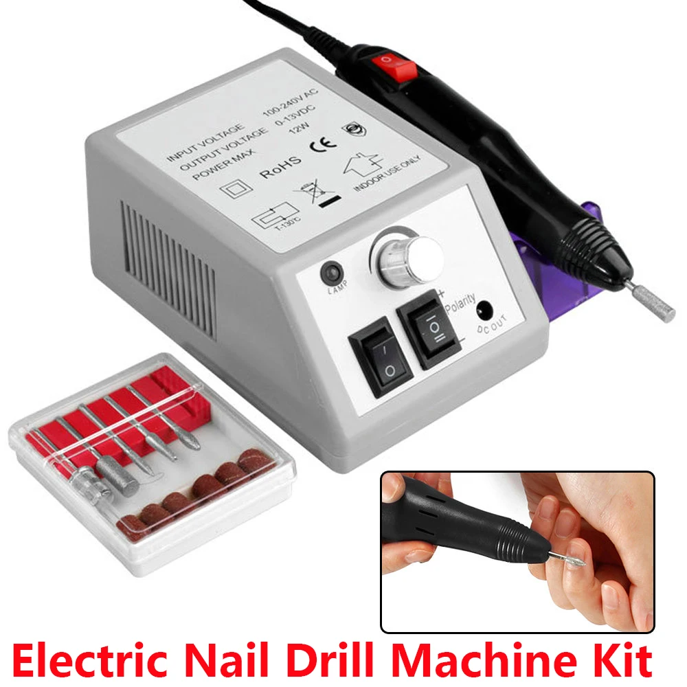 

1 Set Professional Electric Nail File Drill Manicure Tool Kits US/EU Plugs Nail Polisher Grinding Machine Accessories Multicolor