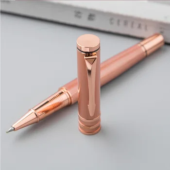 

Rose Gold Rollerball Pens Metal 0.5mm Dark Blue Ink Rollerball Pens For School Writing Supplies Luxury Stationery Gift