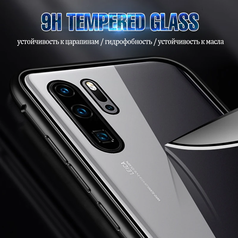 Магнитные чехлы с адсорбцией на 360 ° для huawei P30 P20 mate 20 Pro, металлические Чехлы P30 P20 Lite P Smart, задняя крышка из закаленного стекла