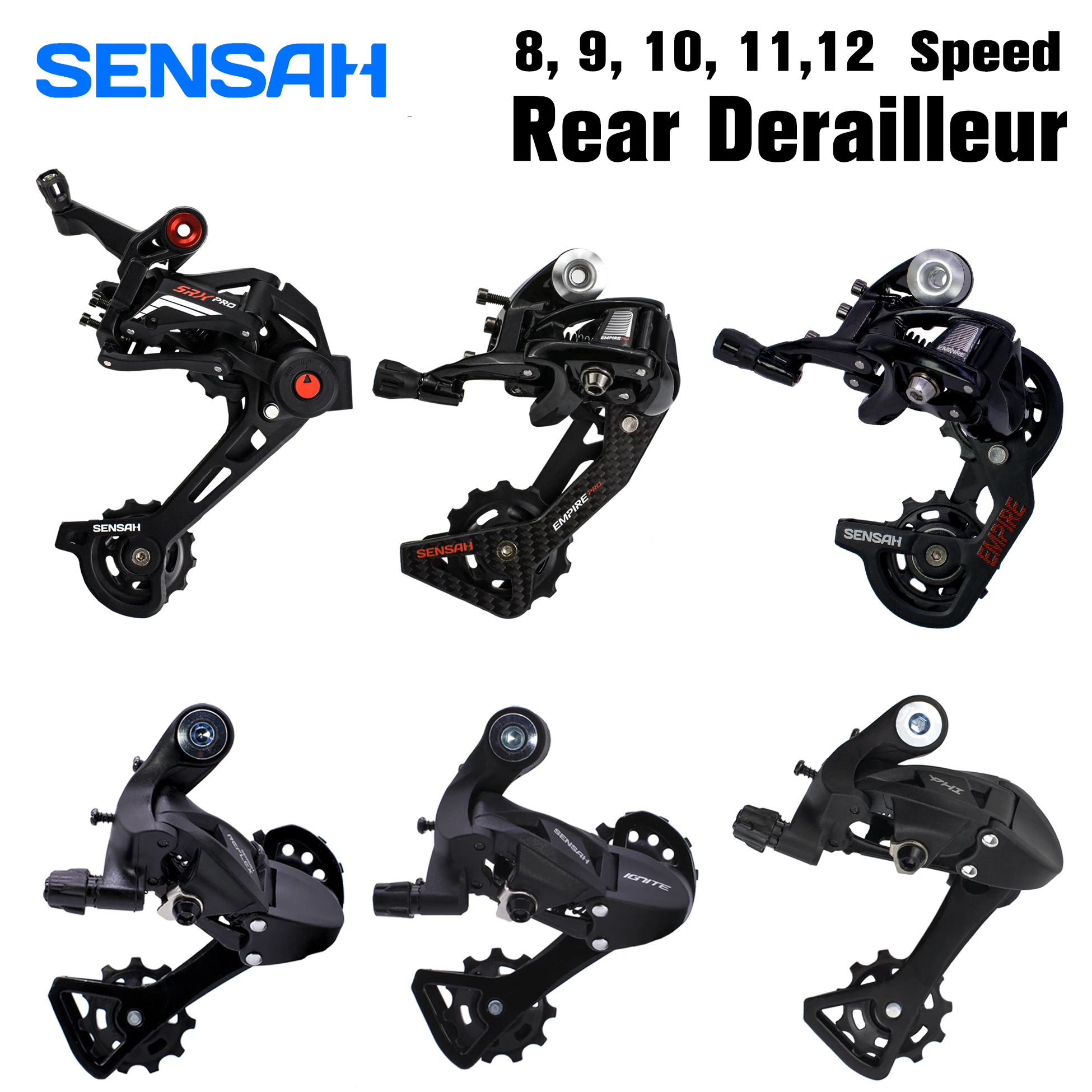 SENSAH Road Bike R/F Rear Derailleurs carbon 2x8 2x9 2x10 2x11 2x12 Speed Bicycle Derailleu For Shifters EMPIRE PRO SRX 105 | Спорт и