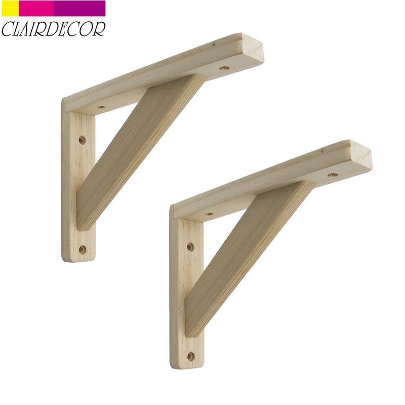 Pine Wood200x150mm Clairdecor 2 шт. треугольник сосновый деревянный угловой кронштейн ТЯЖЕЛАЯ ПОДДЕРЖКА настенный настольный стол полка Кронштейн украшение дома - Цвет: Pine Wood200x150mm