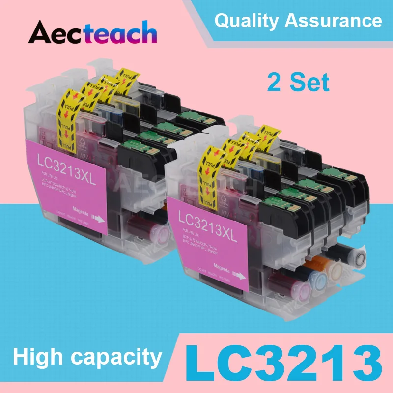 Aecteach 2 комплекта LC-3213 чернильный картридж LC 3213XL совместимы для Brother DCP-J772DW DCP-J774DW MFC-J890DW MFC-J895DW принтер