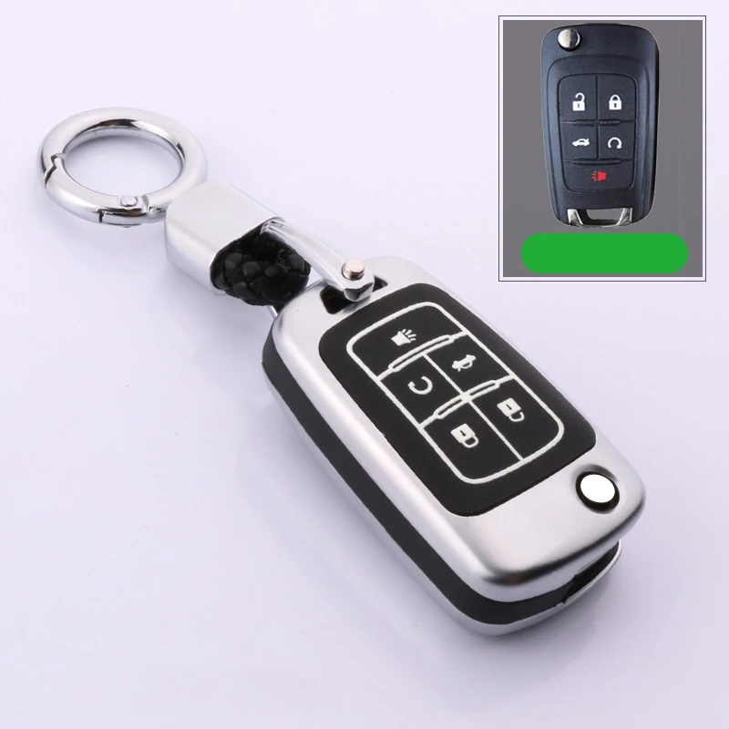 Светящийся кожаный чехол для ключей автомобиля Buick, Chevrolet Cruze Opel Vauxhall Mokka Encore Astra J Corsa E Insignia Zafira флип-кейс для ключей - Название цвета: D-silver