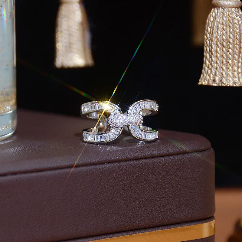 Micro Inlaid Open Ring For Women