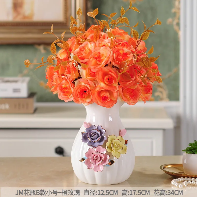 S with flowers Европейская керамическая ваза стерео цветочные вазы Ремесла свадебные ярроны decorativos фарфоровая ваза Креативные украшения дома аксессуары - Цвет: S with flowers