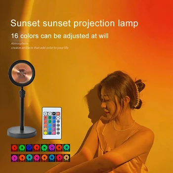 LED USB 선셋 램프 프로젝터, 홈 데코, 야간 램프, 휴대용 무드 라이트, 거실 벽 사진 네온 램프, 생일 선물