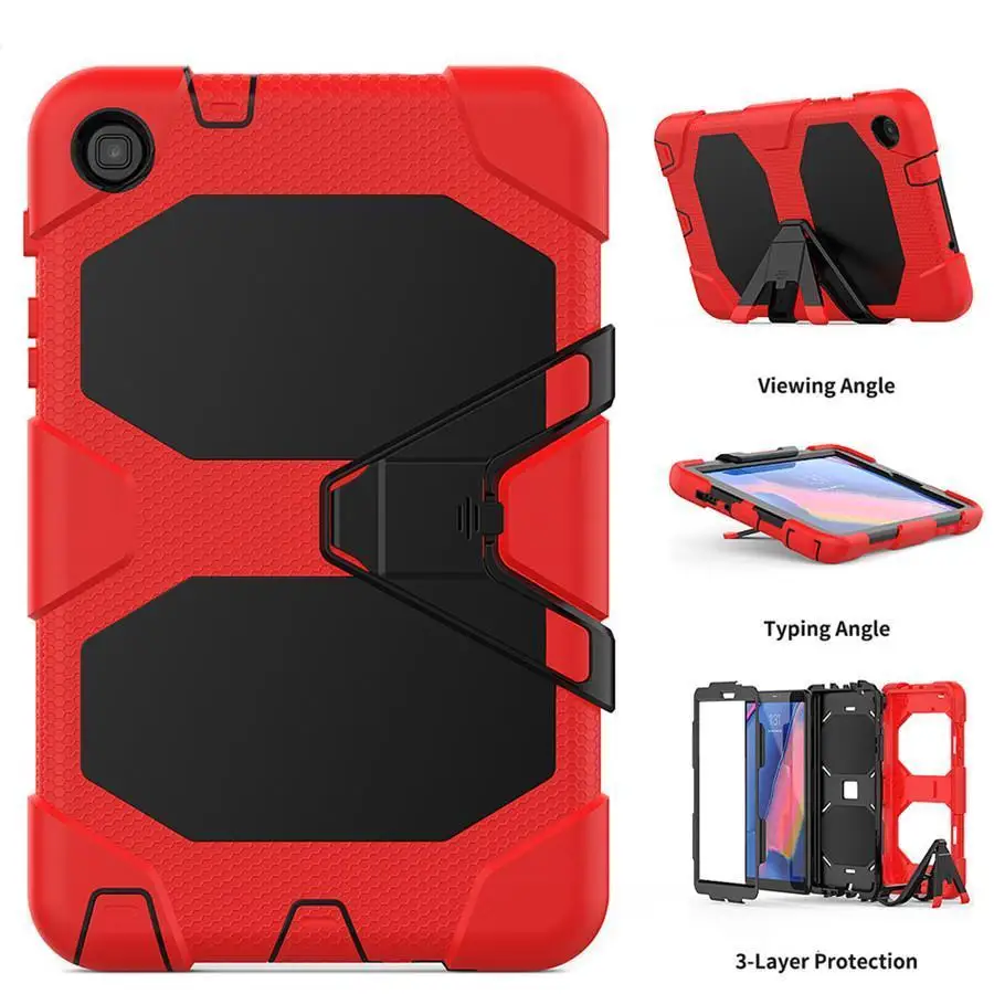 

For Samsung galaxy tab A 8.0 2019 (S Pen) SM-P200 P205 P207 Shockproof Hard case Military Heavy Duty Silicone Rugged Stand Cover