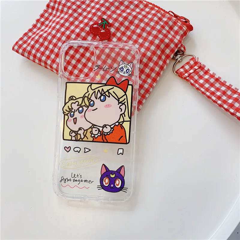 Сейлор Мун Прозрачный чехол для телефона для iphoe X XR XS Max чехол для iphone7 8 plus 11 11Pro Max чехол милый мультяшный мягкий чехол s Capa