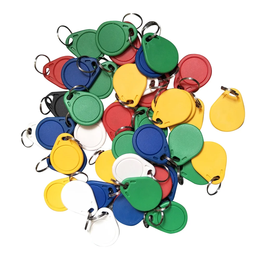 

(100PCS) Dellon Entrance Control FM1108 M1 S50 Compatible Fudan RFID 13.56MHZ keyfob Keychain Tag Key Fob