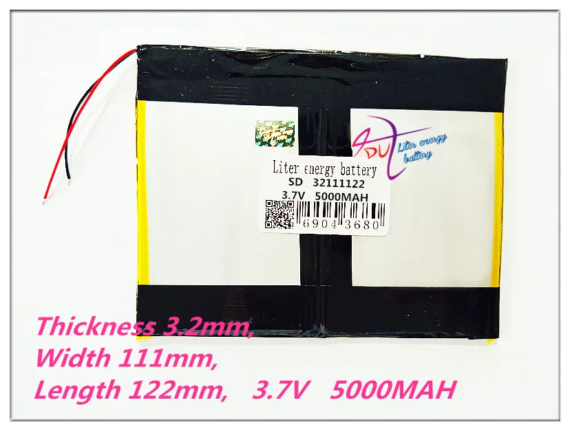 32111122 3,7 V перезаряжаемые батареи 5000MAH Tablet емкость батареи 3262111 универсальный литий-ионный аккумулятор для планшетных ПК 9 дюймов 10 дюймов