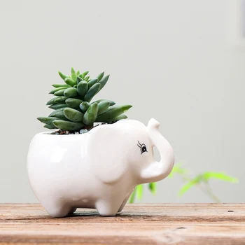 

Succulent Desktop flowerpot Gardening Succulent Elephant Flower Pot Ceramic Flower Pot Potted Ornaments-elephant For Garden
