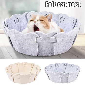 

Newly Cats Bed House Pet House Felt Cloth Universal Cats Nest Easy to Disassemble Dirt-resistant TE889