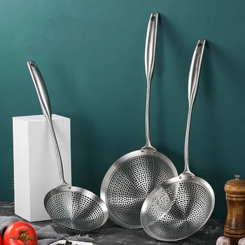 

304 Stainless Steel Skimmer Strainer Colander Mesh Deep Fryer Oil Frying Scoop Noodles Dumpling Sieve Kitchen Tools Kitchenware