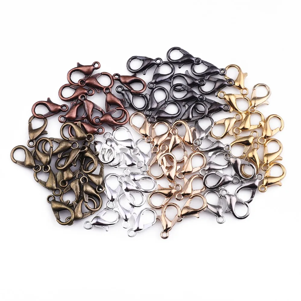 stainless steel jewelry components 10Pcs Gold 10 12 14 16 18 21mm Alloy Lobster Clasp Hooks Fashion Jewelry Findings Connector for Necklace Bracelet Chain DIY jewelry components wholesale