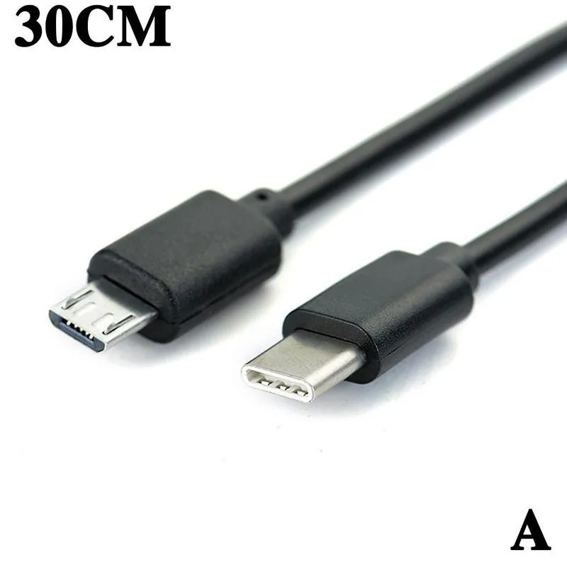 cable to connect iphone to tv 30cm/100cm Type C to Micro USB Cable Black USB-C Male to Micro USB Male Cable For Huawei For Xiaomi android phone charger cord