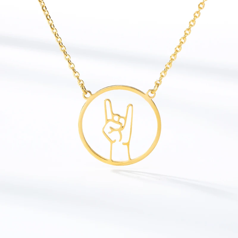 Персонализированные полые жесты ожерелье из нержавеющей стали хип-хоп жесты креативное ожерелье ювелирные изделия для женщин и мужчин