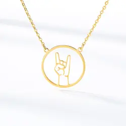 Персонализированные полые жесты ожерелье из нержавеющей стали хип-хоп жесты креативное ожерелье ювелирные изделия для женщин и мужчин