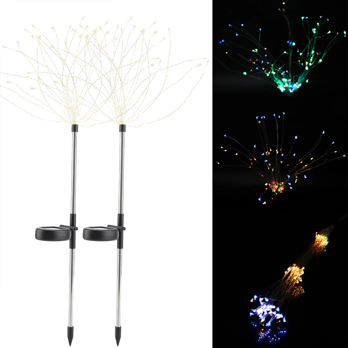 2 шт. на солнечных батареях Открытый Светодиодный гирлянды вечерние праздничные