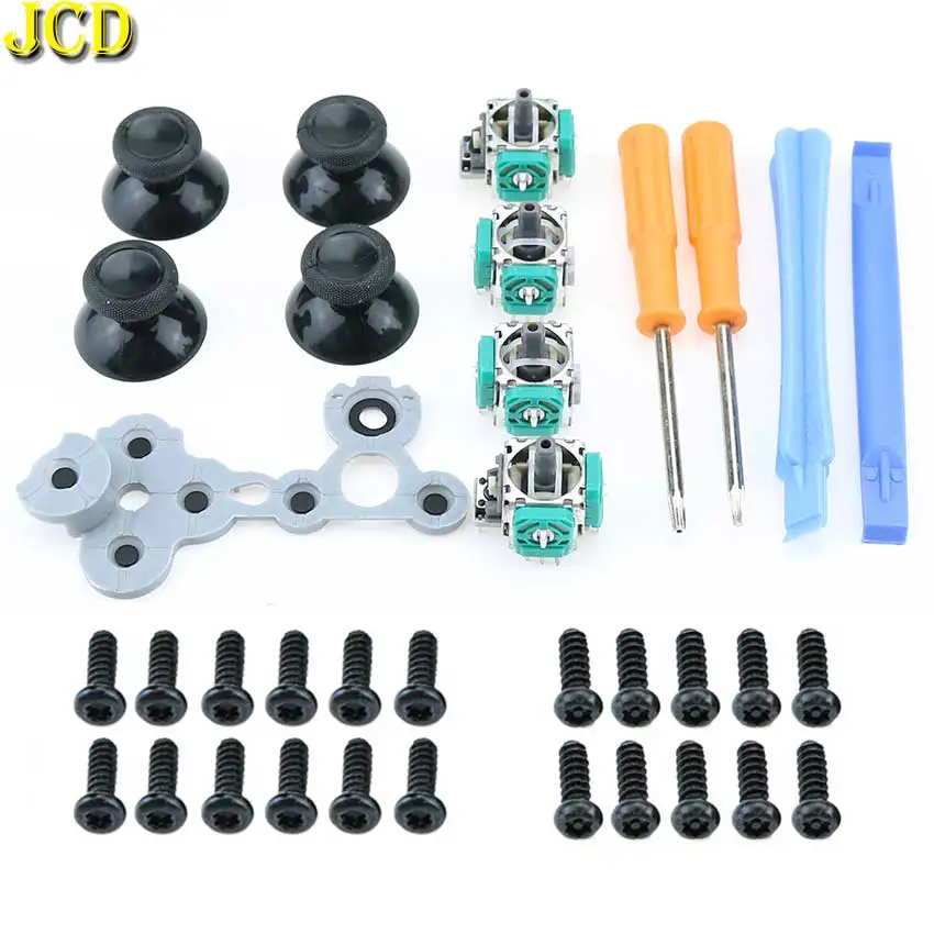 

JCD 3D Analog Joystick Sensor W/ Rocker Thumbstick Cap Grip Cover For Xbox One Controller Silicon Rubber Button Screwdriver Kit