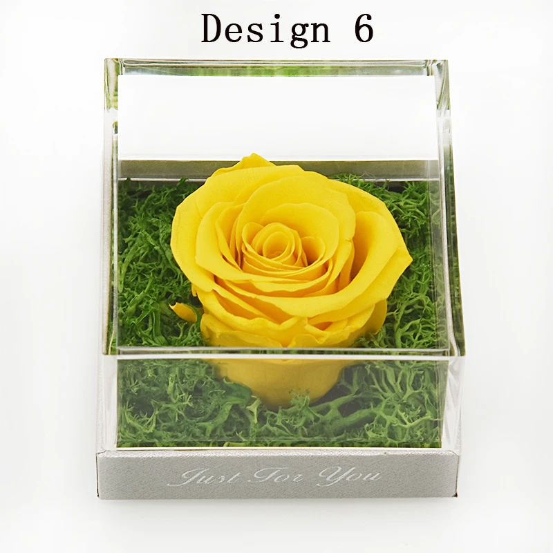 Yellow Rose In Box Сохраненная свежая Роза красота и чудовище вечный цветок шкатулка АНГЕЛ покрытие Свадебные Валентина Подарки для нее дропшиппинг - Цвет: Yellow Rose In Box