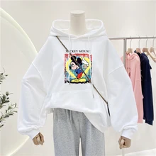 

Disney Loving Hoodies Women Long Sleeve Hoodie Pullover Pockets Drawstring Sweatshirt Blouse Tops Women Cute Hooded Sweatshirts