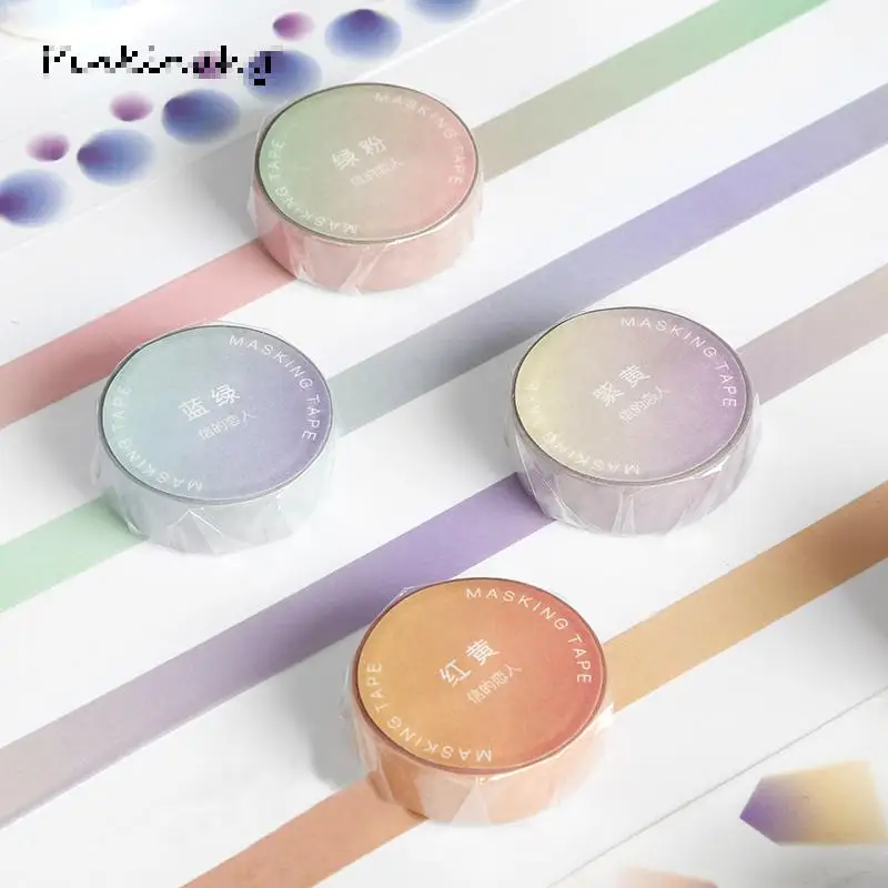 

Watercolor Gradient color series Bullet Journal Washi Tape Set Adhesive Tape DIY Scrapbooking Bullet Journal Masking Tape JD045