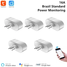 Wholesale 5 Piece Brazil WiFi 16A Outlet Wireless Control for Home  Automation Tuya Smart Compatible with Alexa Power Monitor