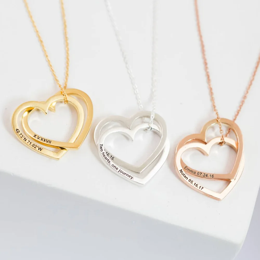 Personalized Heart-shaped Name Necklace Customized Heart-shaped Pendant Whisper Charm Sister Mom Gift