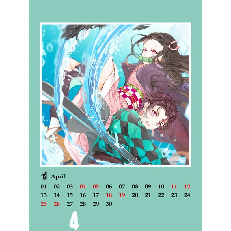 Аниме календарь MODAOZUSHI Kimetsu No Yaiba клинок демона уничтожения истребителя DIY персонажи мультфильмов календари