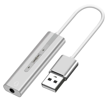 

2 In 1 Plug And Play For PC Headset Adapter Small Portable USB To 3.5mm Jack External Sound Card Songs Change Listening Speaking