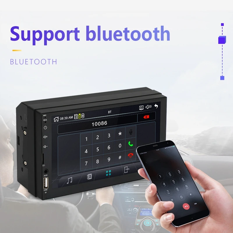 Автомобильный MP5 плеер, 7 дюймов 2DIN GM радио 1920x1080 HD DVD плеер с Bluetooth CarPlay FM gps навигация