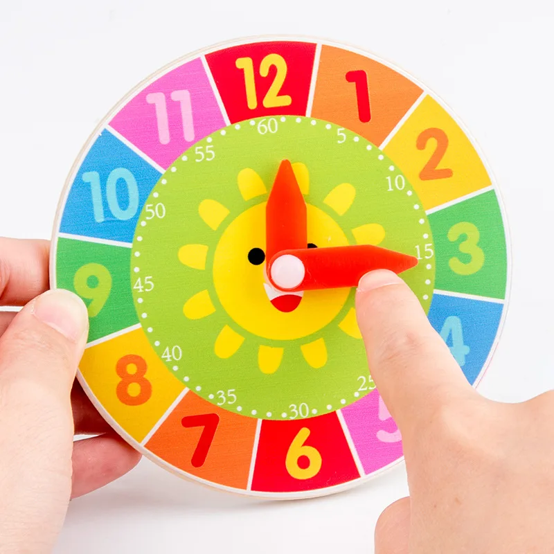 

Wood Children Jigsaw Puzzle Educational Early Childhood Cognitive Clock Time Clock Learning Grade One Students Teaching Aids