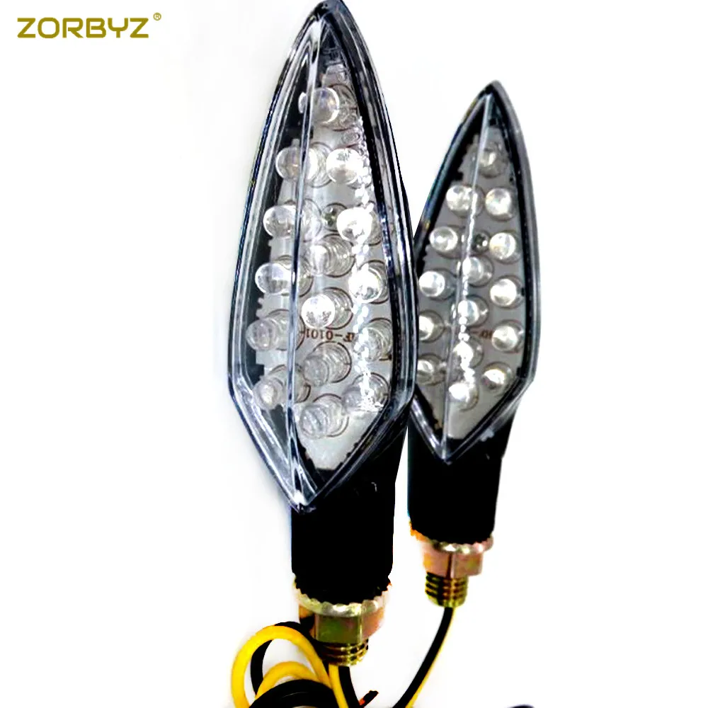 ZORBYZ 1 пара мотоцикл черный 12 В 15 светодиодный указатель поворота светильник мигалка Индикатор с Янтарный светильник для Honda Yamaha Suzuki Kawasaki