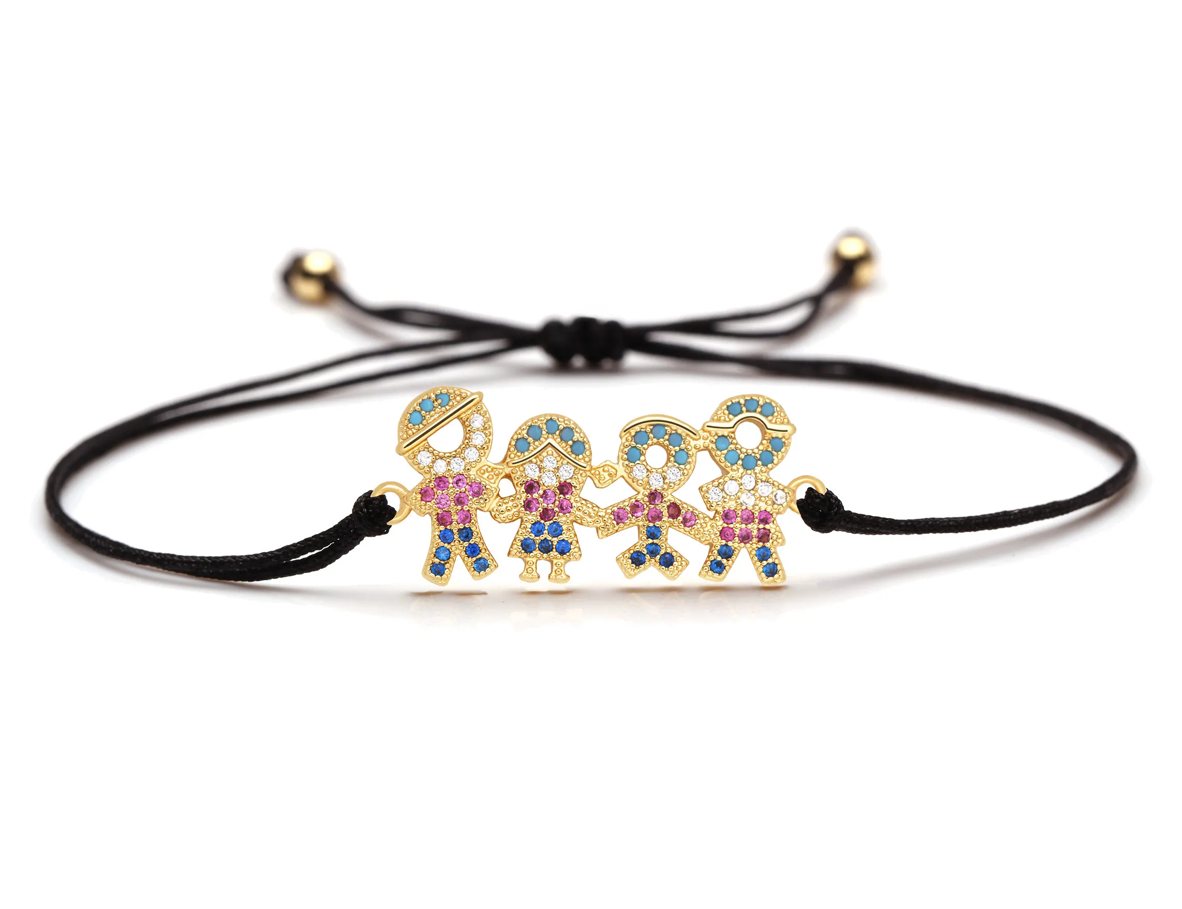 Белый фианит семейный очаровательный браслет для женщин маленьких девочек