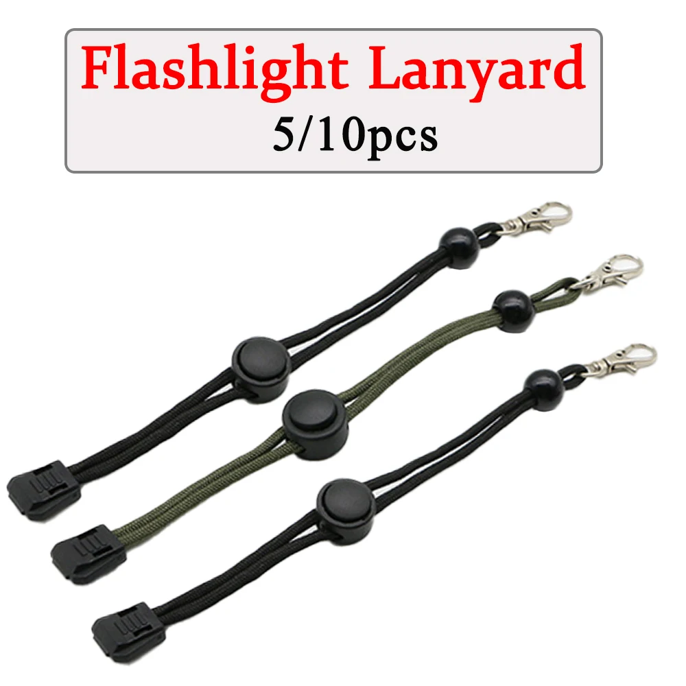 5/10Pcs 21CM 손전등 스트랩 매는 밧줄 슬링 EDC 야외 도구 블랙 Paracord Ajustable 안티 분실 토치 카메라 전화 키트