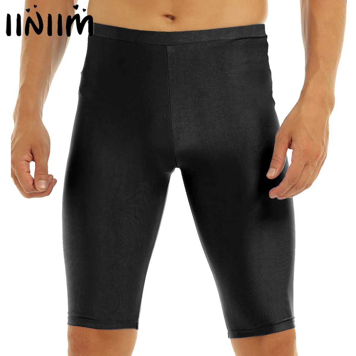 Iiniim мужские повседневные шорты эластичные свободные плотные шорты быстросохнущие компрессионные тренировки вечерние гимнастические трико короткие штаны