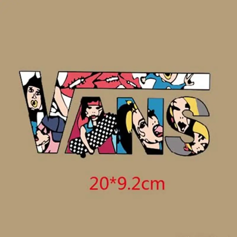 

20x9.2cm New Fashion Letters Iron On Stickers Washable Appliques A-level Patches Heat Transfer For DIY T-shirt Accessory Clothes