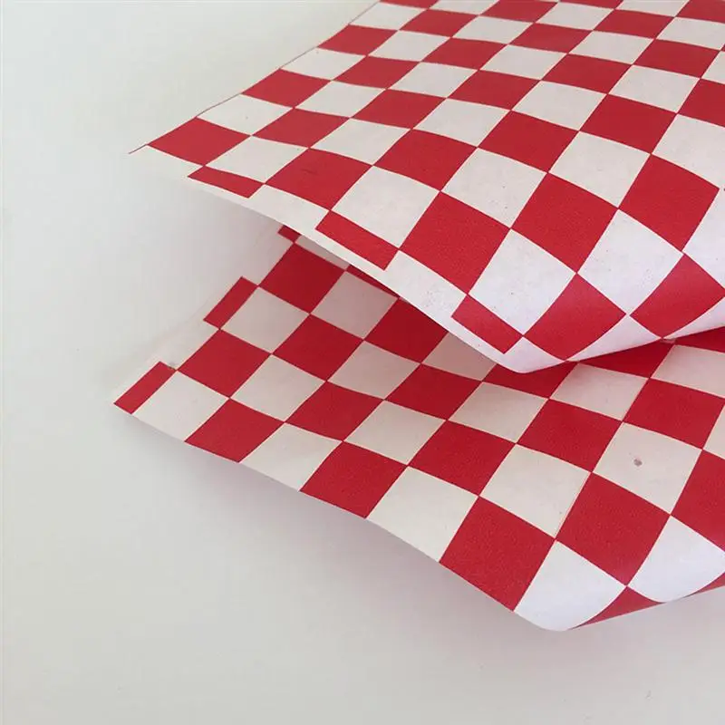 100/200pcs Grid Fried Food Liners Deli Paper Multifunctional Hamburger Paper Baking Wrapping Sheets For Pastry Pizza Serve Liner