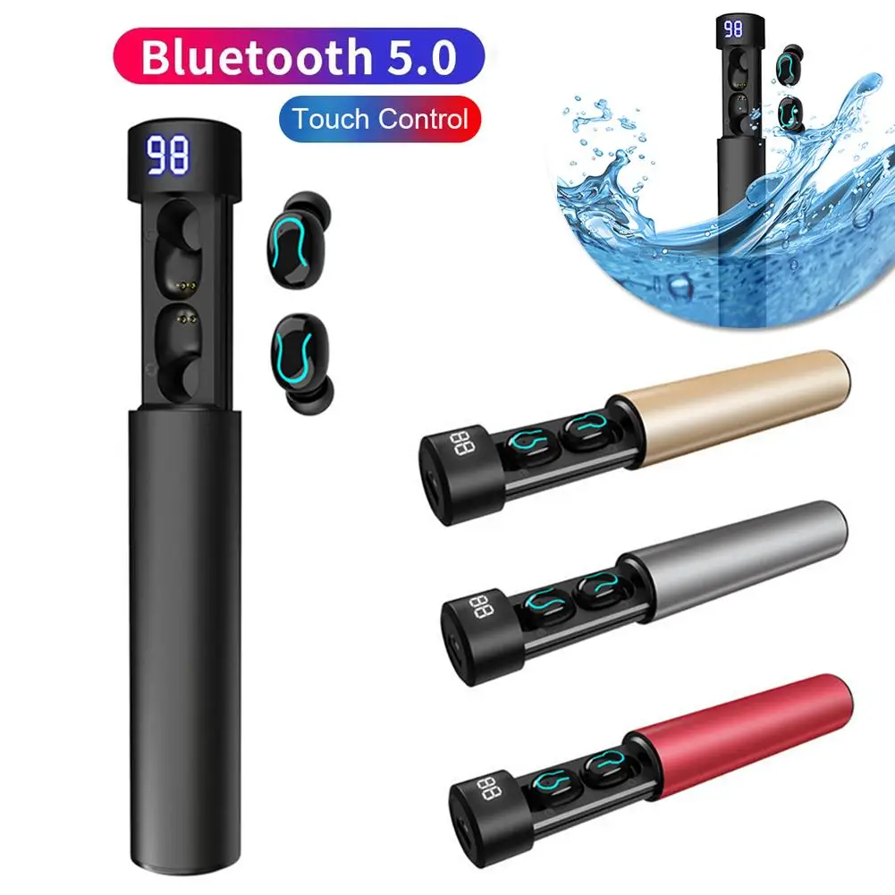 TWS Bluetooth наушники 5,0 настоящие беспроводные 3D стерео наушники с двойным микрофоном спортивные водонепроницаемые наушники гарнитура для автоматического сопряжения
