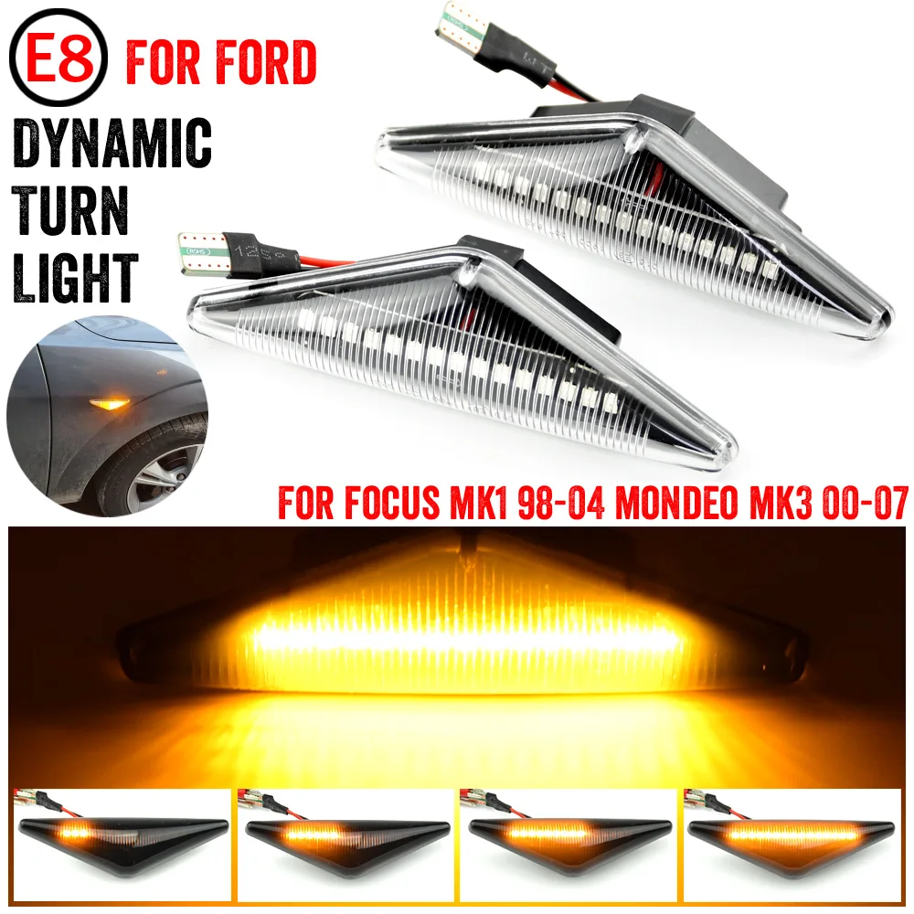 

Flowing Side Repeater Light LED Dynamic Side Marker Turn Signal Lights Indicator Blinker Lamp For Ford MONDEO 3 MK3 FOCUS 1 MK1