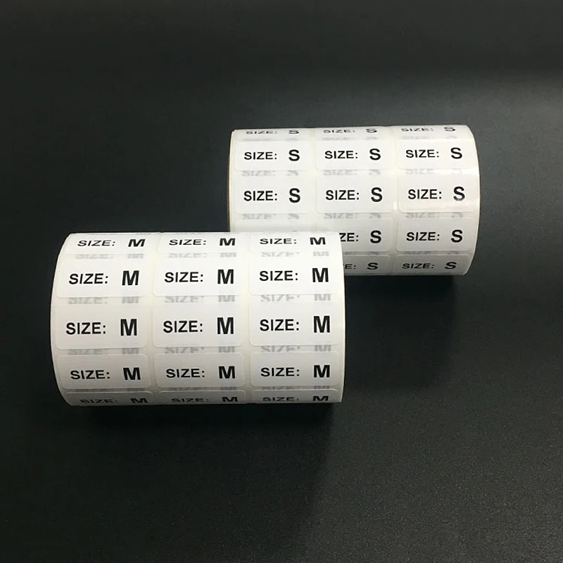 100PCS Size Sticker Labels For Clothing Adhesive Printed Tag Clothes Tags Decoration Supplies | Дом и сад