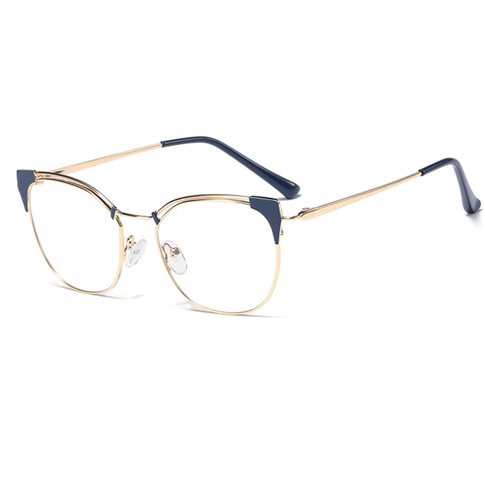 Belmon кошачий глаз очки оправа женские очки для работы за компьютером рецептурная оптика для женщин очки с прозрачными линзами оправа 95537 - Цвет оправы: 95537 blue