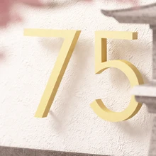 Pływający numer domu znak złoty 10cm nowoczesny budynek Signage Outdoor Huisnummer Numeros Casa numery drzwi tabliczka adresowa