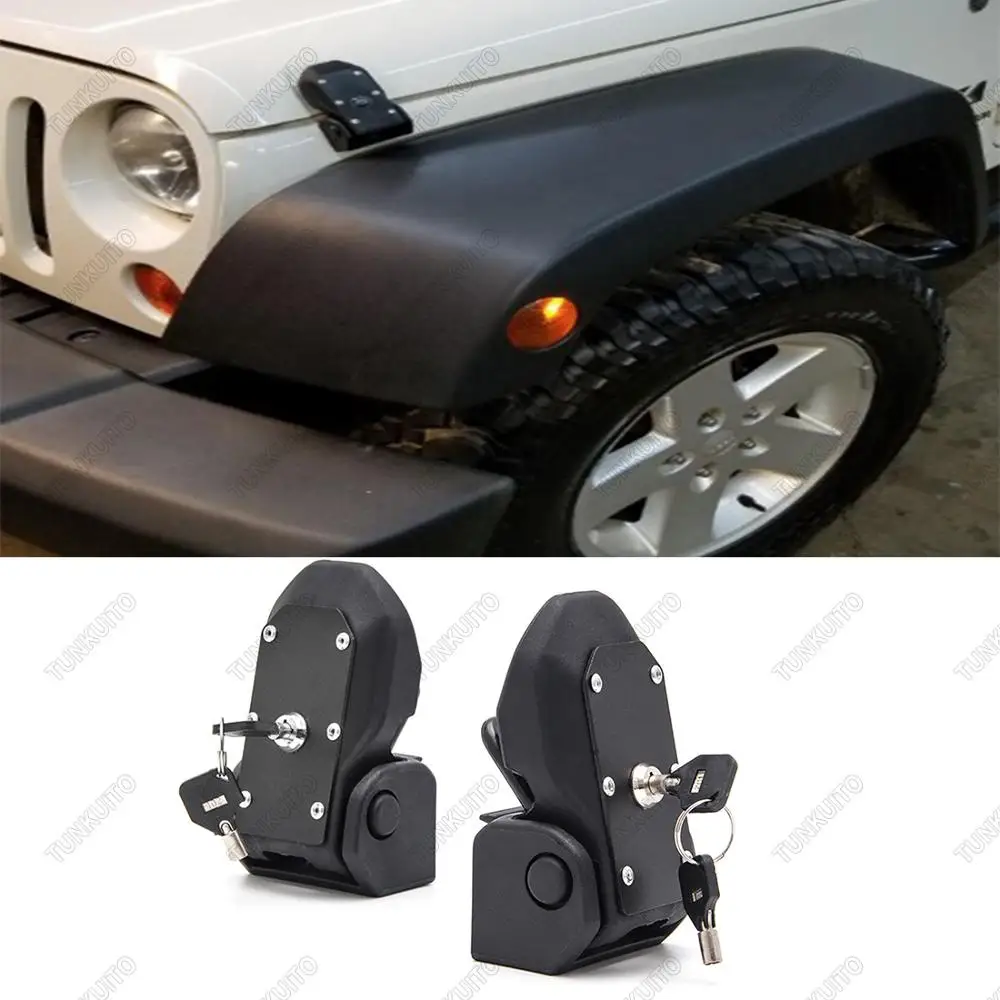 2018 for Jeep Wrangler JL Original Black Latch Locking Hood Catch Kit 2007-2018 JK | Автомобили и мотоциклы