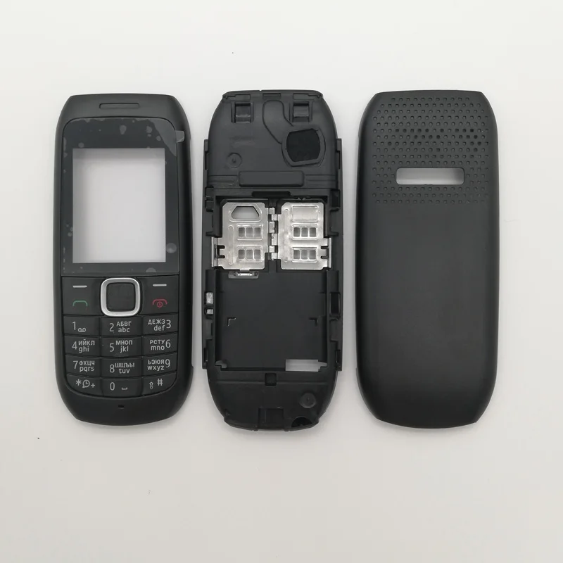Полный корпус для Nokia C1-00 чехол-накладка+ средняя+ задняя крышка+ английская русская арабская клавиатура