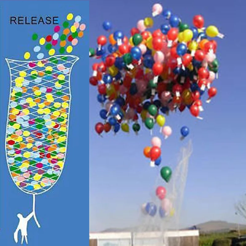 Balloons Drop Net Fit 200/500 Balls Flying For Wedding Party Decor White Balloon Tools | Дом и сад