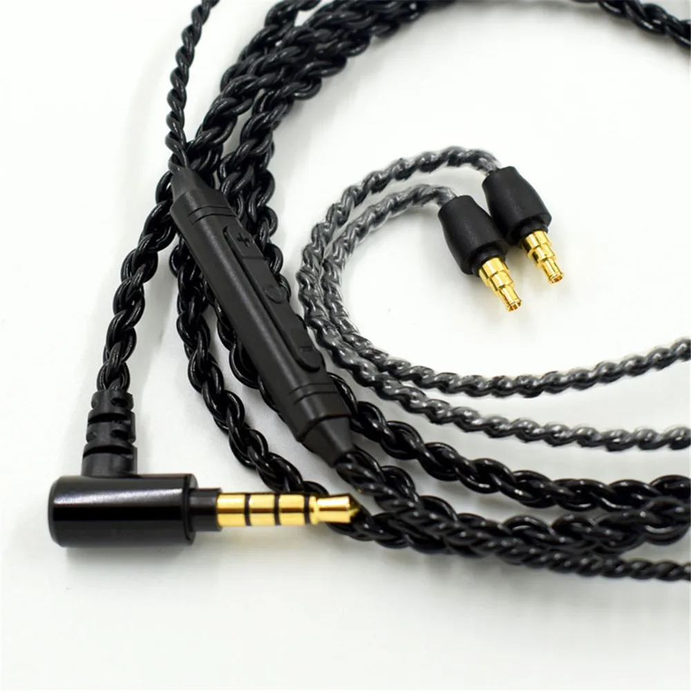 Upgraded Audio Cable with Mic Volume Control For Sennheiser IE40 PRO Headphones Headset Silver Plated Replacement Aux Cable