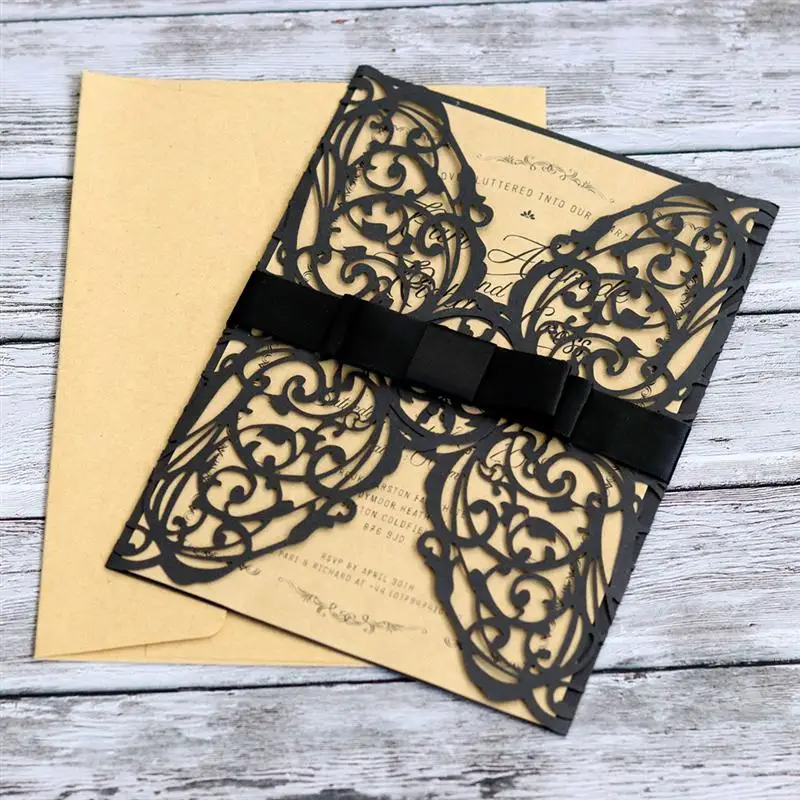  8 Sets Invitations Delicate Halloween Hollow out Eid Greeting Cards for Wedding Business Party - 4.00014E+12