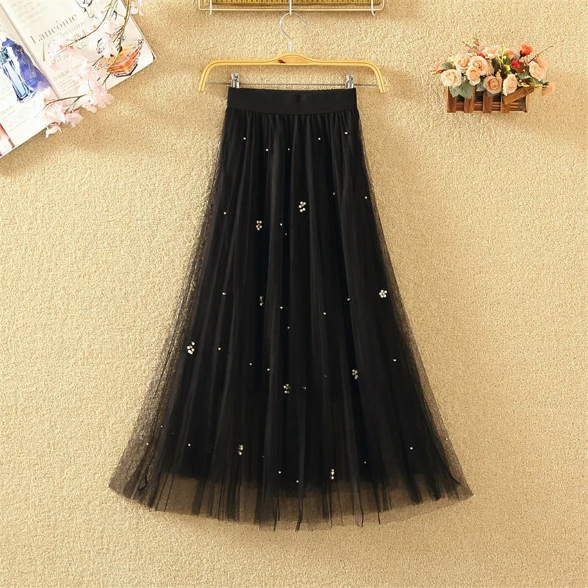

Женская юбка с высокой талией Gowyimmes, длинная облегающая юбка-трапеция средней длины с бисером, модель PD575 большого размера на осень