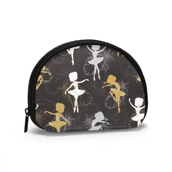 

Wallets Women Zipper Coin Purses Clutch Wallet Female Money Credit Card Holder Ballerina's And Swan Feathers Silhouette